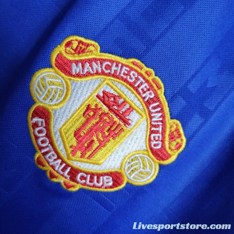 Retro 88/89 Manchester United Away Blue Jersey