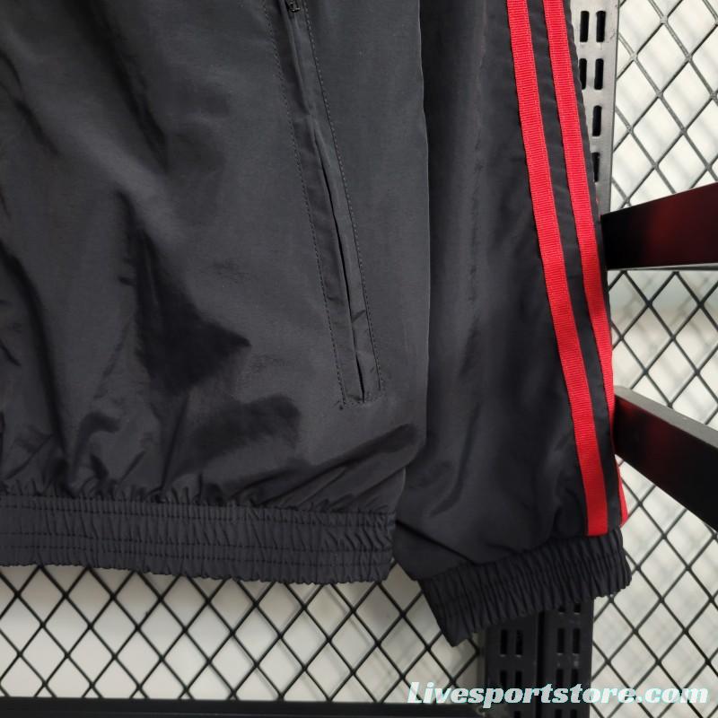 2023 Reversible 3-star Argentina Red/Black Windbreaker