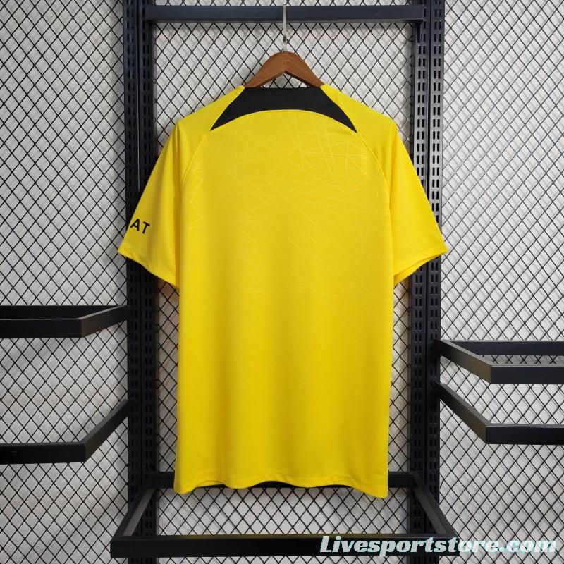 23-24 PSG Forth Pre-Match Yellow Training Jersey