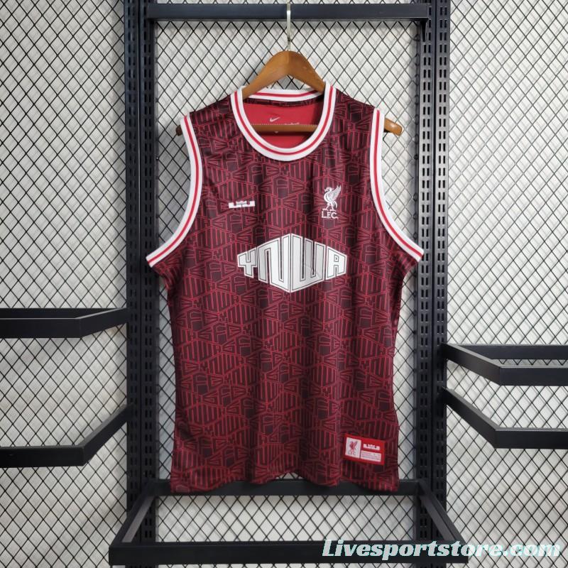 22 23 Liverpool x Lebron Vest Wine Color Jersey