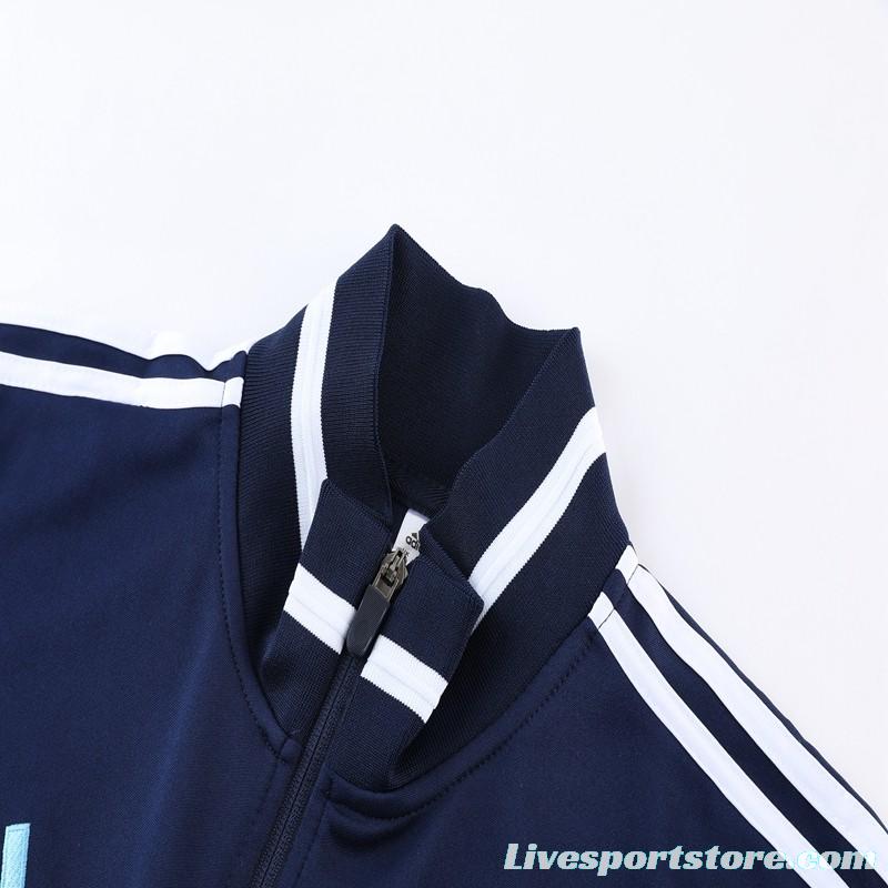 2023 Adidas Black Blue Full Zipper Jacket +Pants