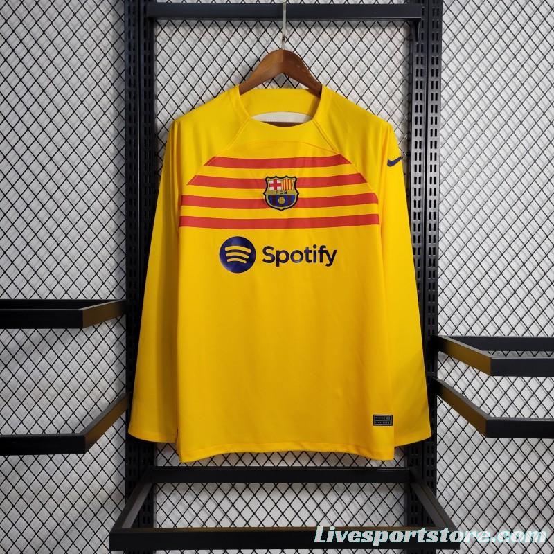 22/23  Barcelona Forth Yellow Long Sleeve Jersey