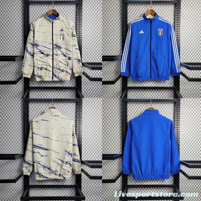 2023 Italy Blue/Milk Reversible Windbreaker