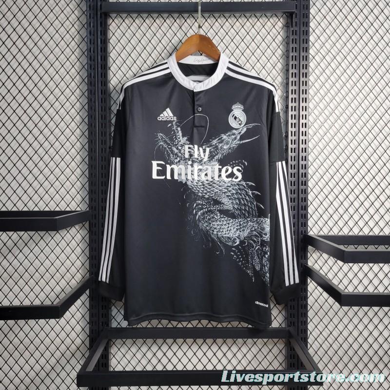 Retro 14/15 Real Madrid Third Black Dragon Long Jersey