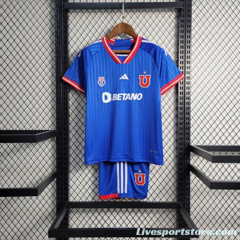 23-24 Kids Universidad De Chile Home  Jersey Size 16-28