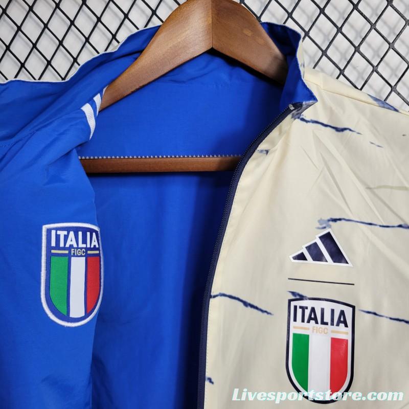 2023 Italy Blue/Milk Reversible Windbreaker