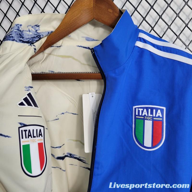 2023 Italy Blue/Milk Reversible Windbreaker