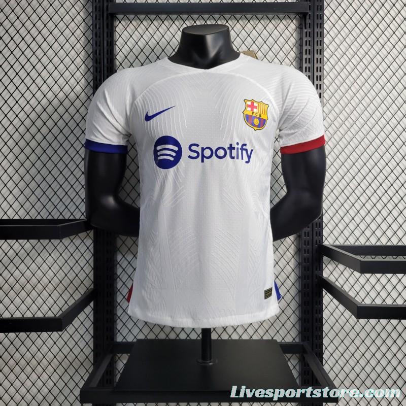 Player Version 23-24 Barcelona White Training Jersey