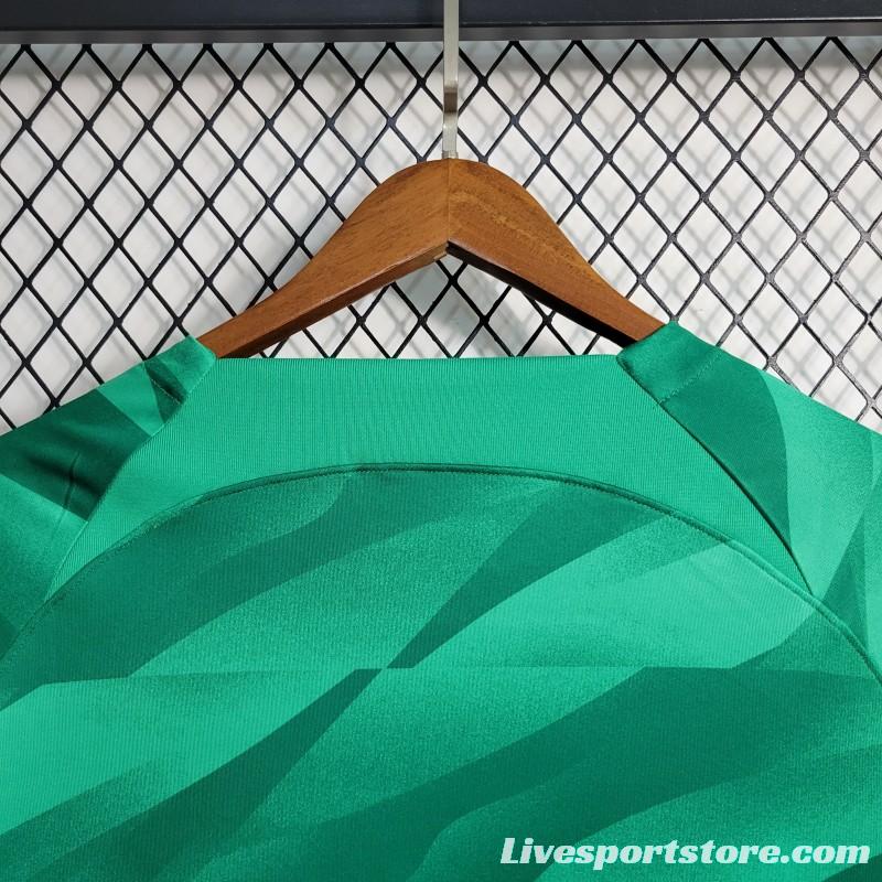 23-24 Long Sleeve PSG Green Goalkeeper Jersey