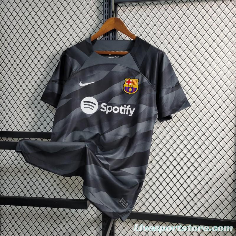 23-24 Barcelona Black Goalkeeper Jersey