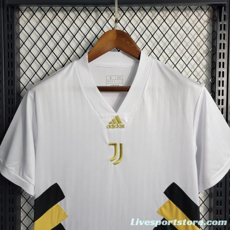 23-24 Juventus White Icon Jersey Embroidery Logo