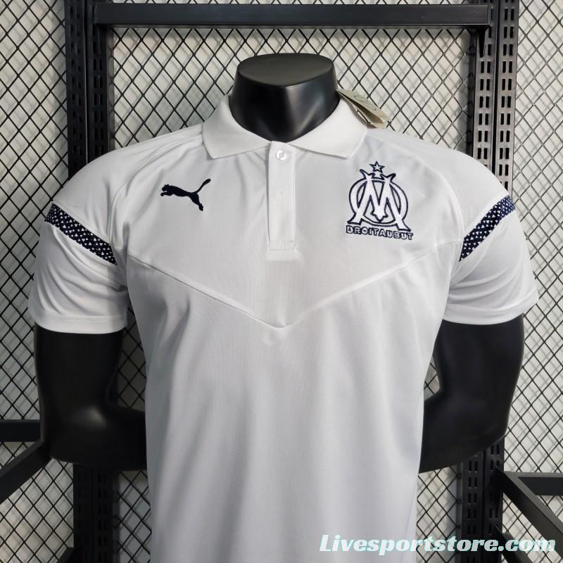 23-24 Olympique Marseille POLO White Jersey