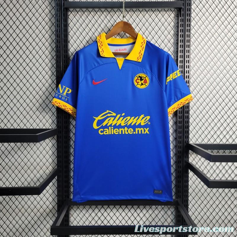 23-24 Club America Away Blue Soccer Jersey