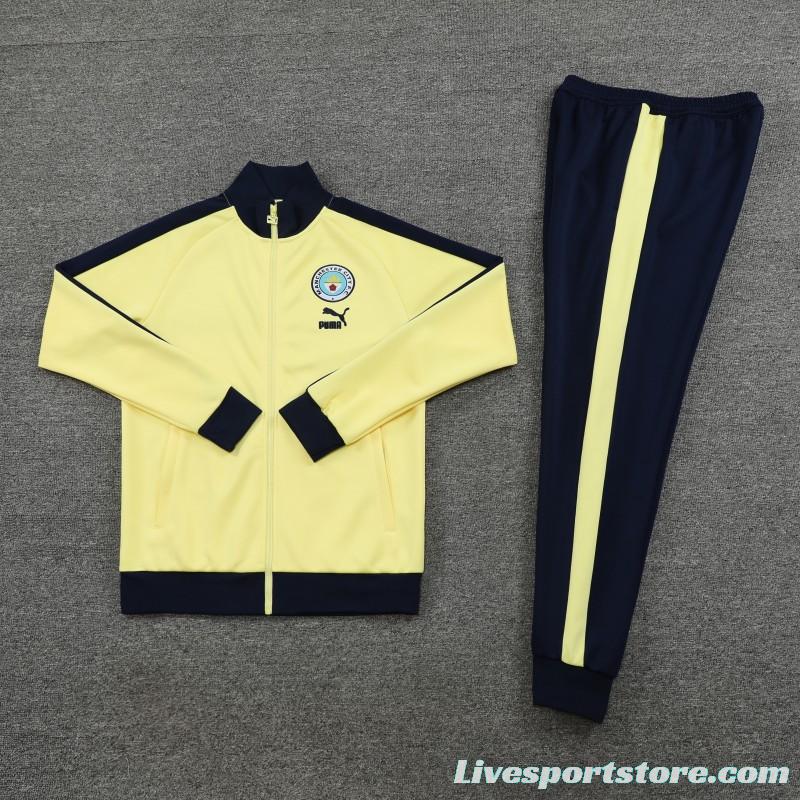 23/24 Manchester City Yellow Full Zipper Jacket +Pants