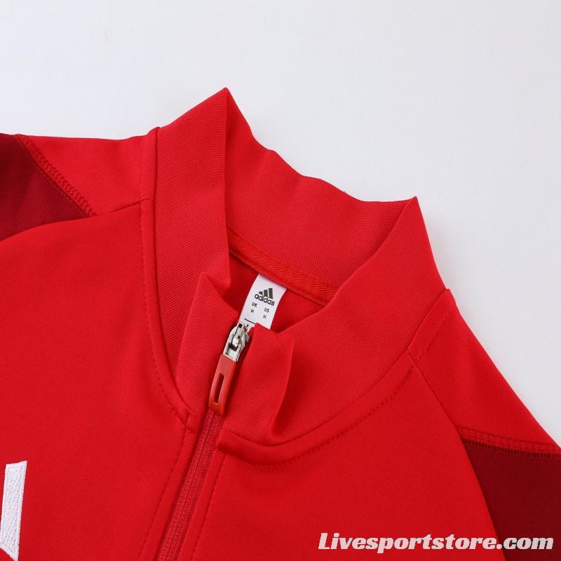 2023 Adidas Red Full Zipper Jacket +Pants