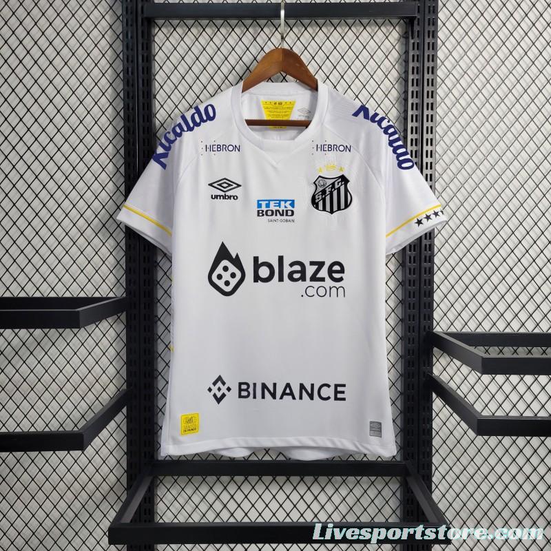 23-24 Santos Home Jersey With All Sponsors Soccer Jersey