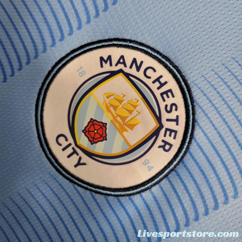 23-24 Manchester City Home Long Sleeve Jersey