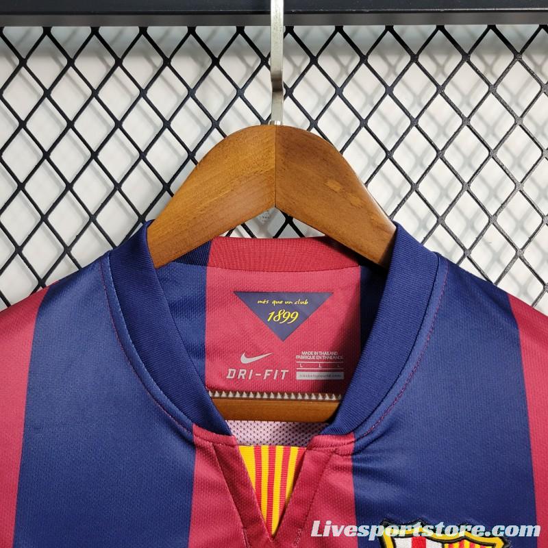 Retro14-15 Barcelona Home Long Sleeve Jersey