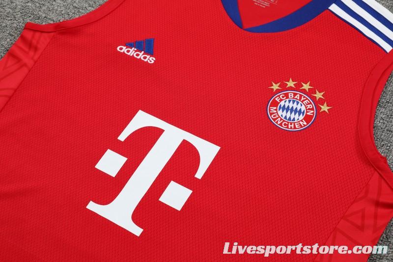 23-24 Bayern Munich Red/Blue Vest Jersey+Shorts