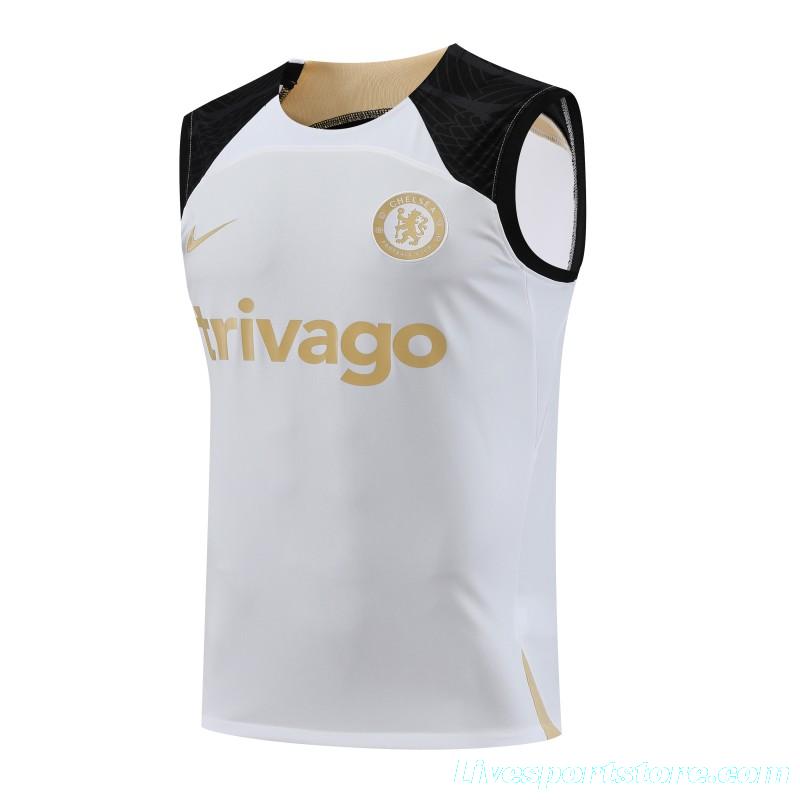 23-24 Chelsea White Black Vest Jersey+Shorts