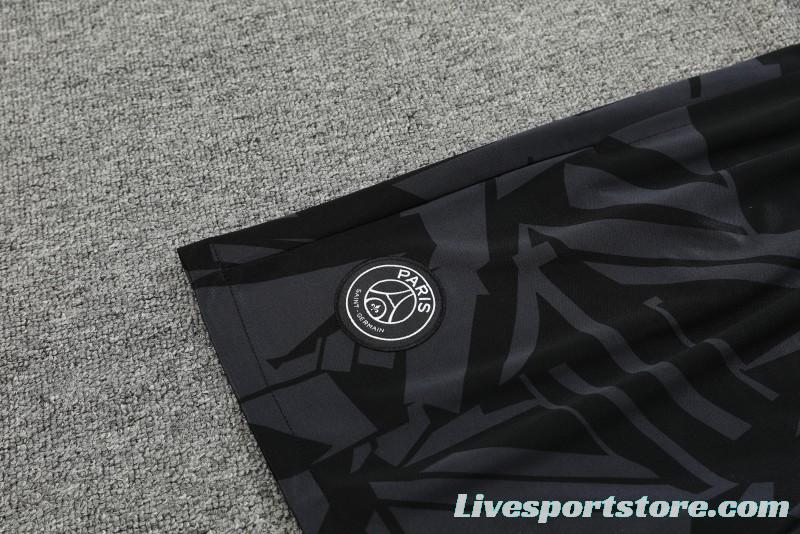 23-24 PSG Black Pattern Vest Jersey+Shorts