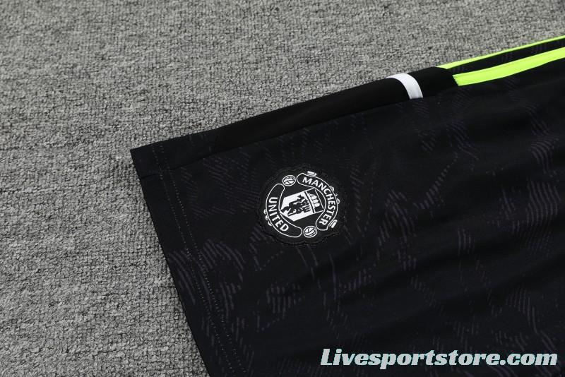 23-24 Manchester United Black Green Short Sleeve+Shorts