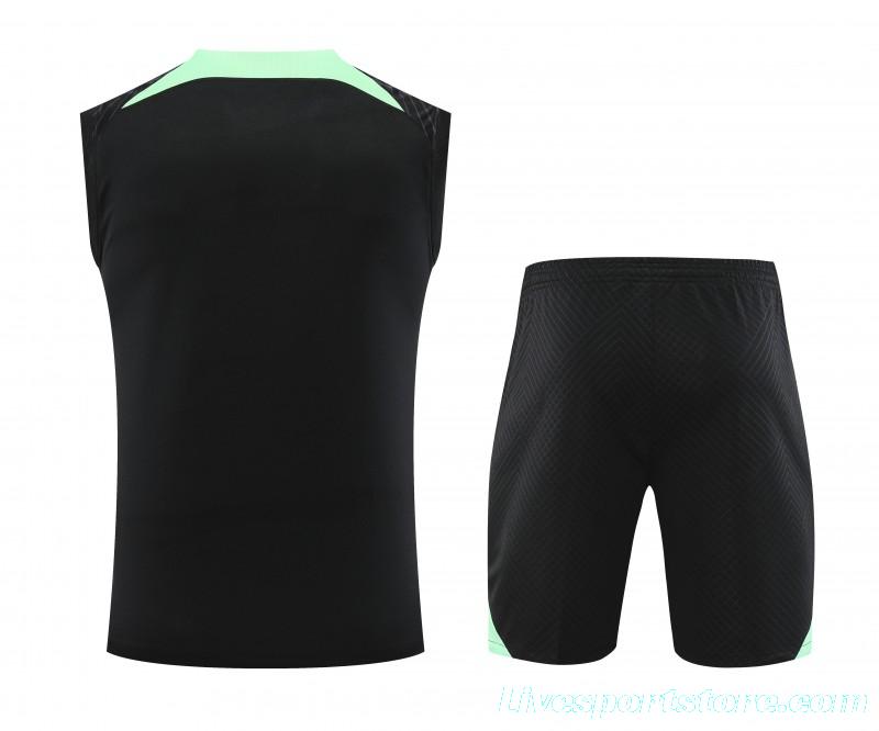 23-24 Liverpool Black Vest Jersey+Shorts