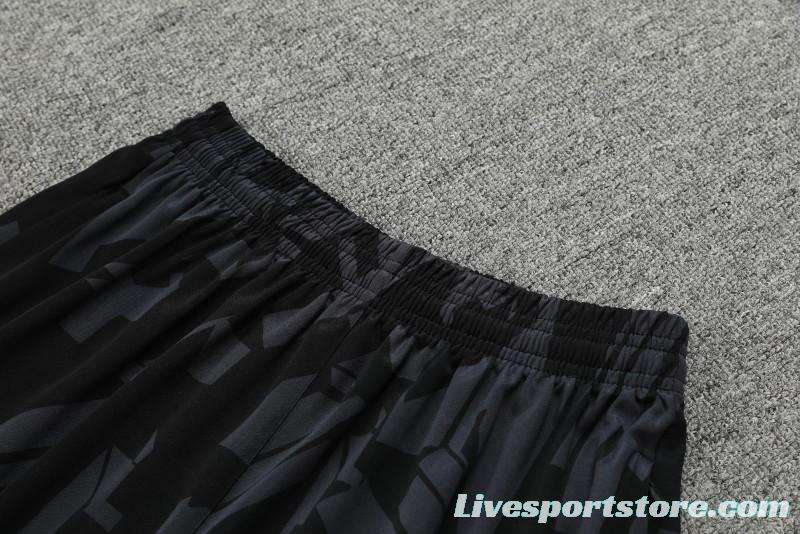 23-24 PSG Black Pattern Vest Jersey+Shorts