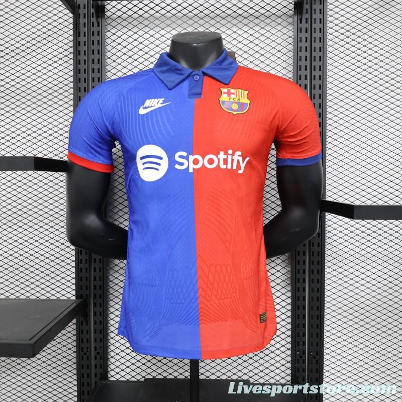 Player Version Barcelona Blue Red Jersey