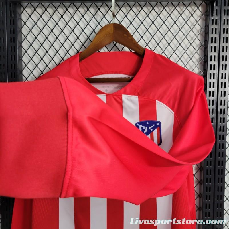 23-24 Atletico Madrid Home Long Sleeve Jersey