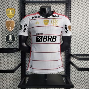 Player Version 23/24 Flamengo Away Jersey With All Sponsors+Patches