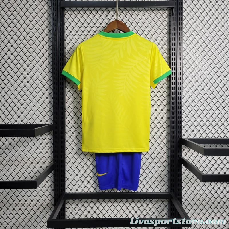 23-24 Kids Brazil Home Jersey Size 16-28