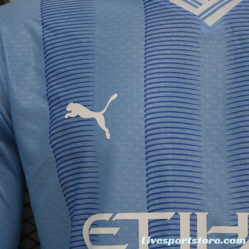 Player Version 23/24 Manchester City Home Long Sleeve Jersey