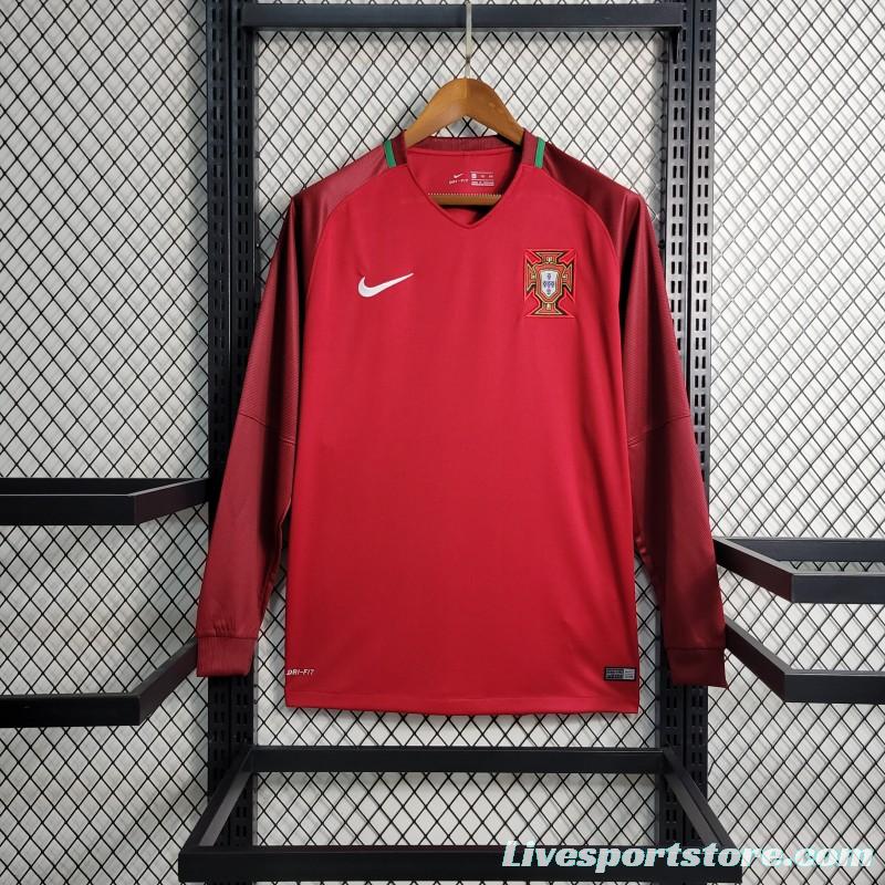 Retro 2016  Portugal Home Long Sleeve Jersey