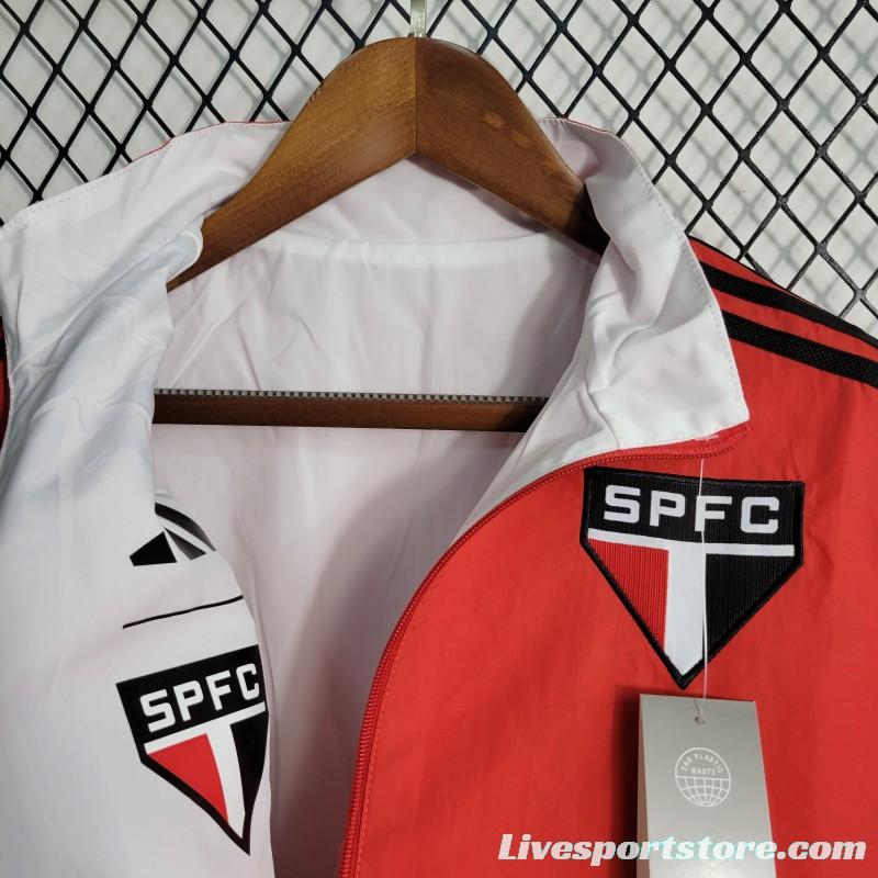 23-24 Sao Paulo Reversible White Red Windbreaker