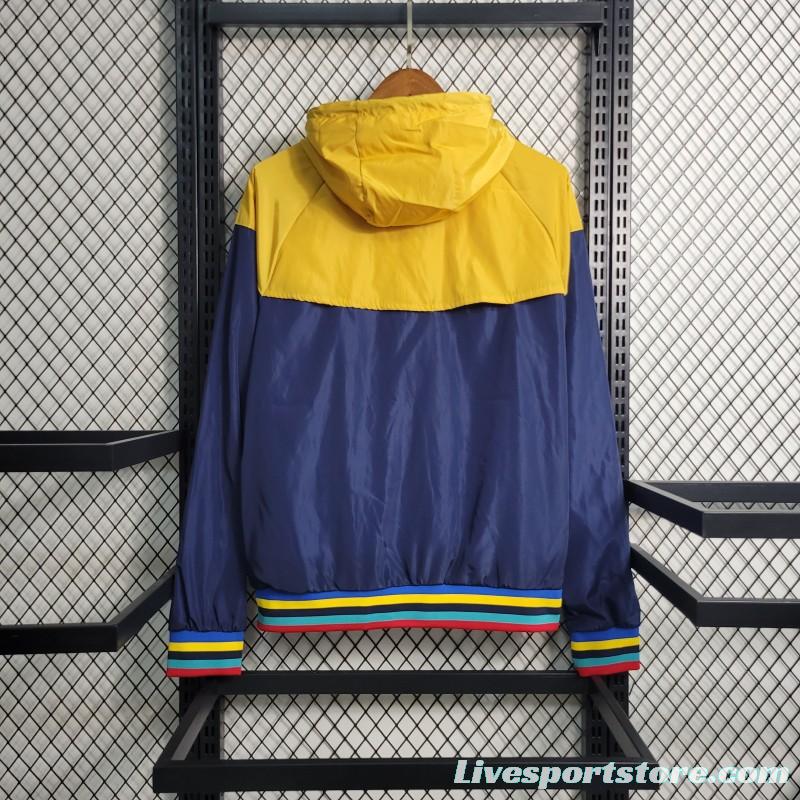 23-24 Barcelona Royal Blue Yellow Windbreaker