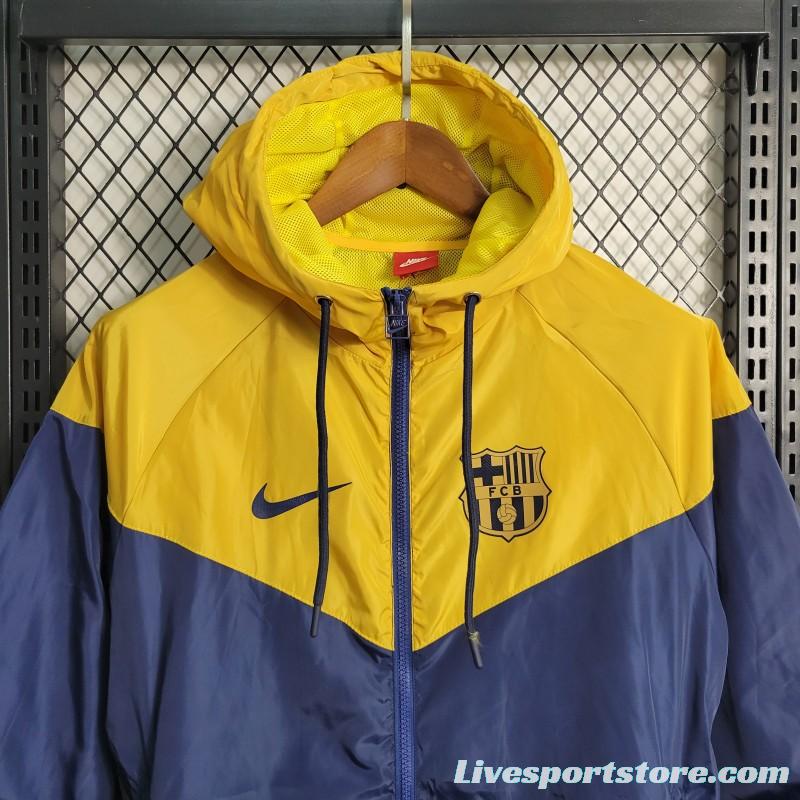 23-24 Barcelona Royal Blue Yellow Windbreaker