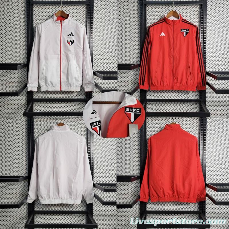 23-24 Sao Paulo Reversible White Red Windbreaker