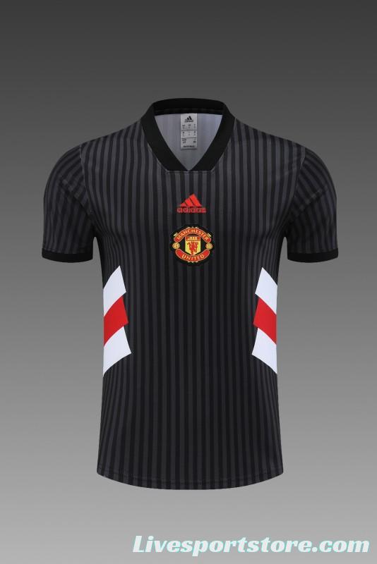 23 24 Manchester United Black Remake Icon Short Sleeve+Shorts