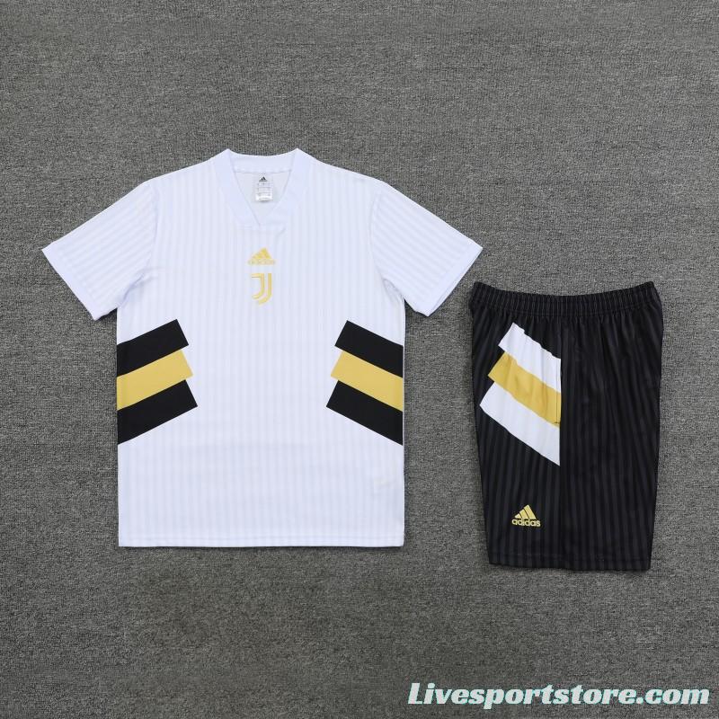 23 24 Juventus White Remake Icon Short Sleeve+Shorts