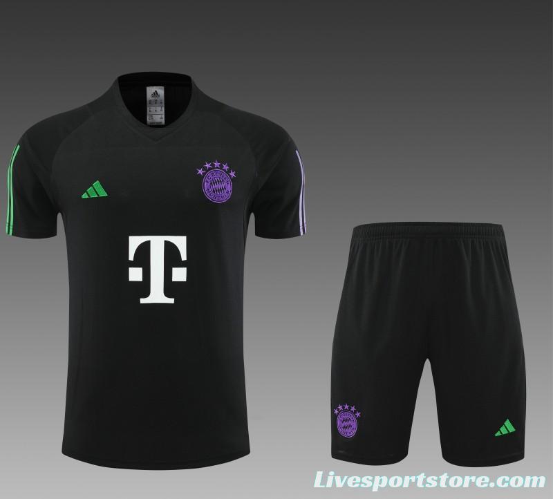 23 24 Bayern Munich Black Short Sleeve+Shorts