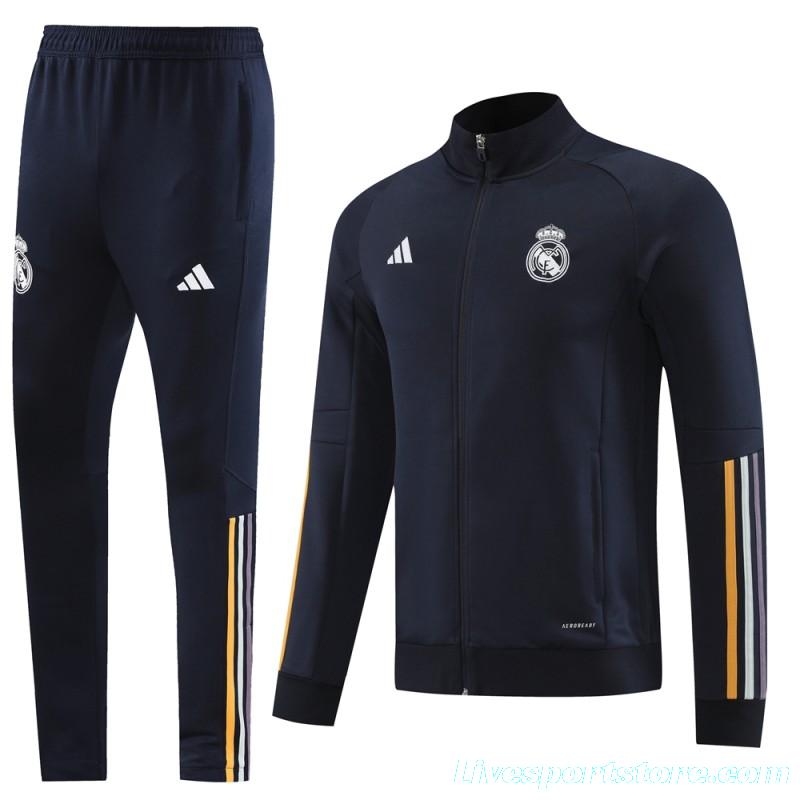 23 24 Real Madrid Navy  Full Zipper +Pants