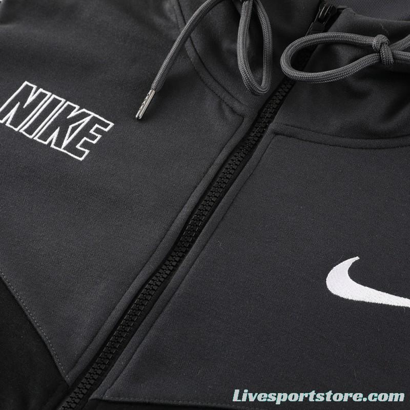 23/24 NIKE Black/Grey Full Zipper Hooide Jacket+Pants