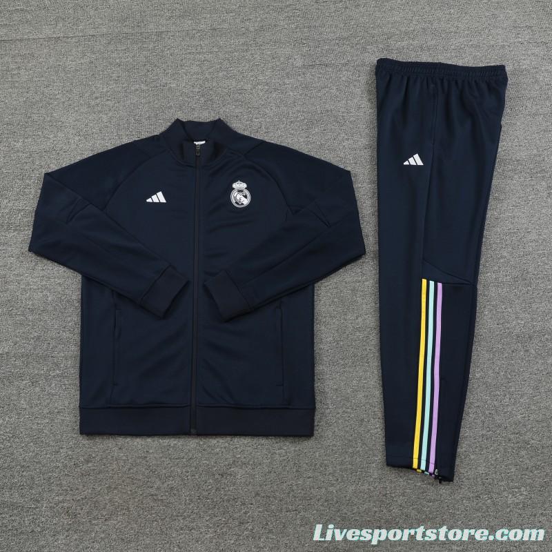 23/24 Real Madrid Navy Full Zipper Jacket+Pants