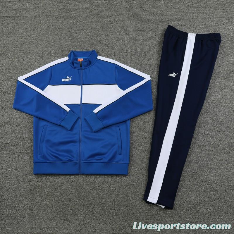 23/24 Puma Blue White Full Zipper Jacket+Pants