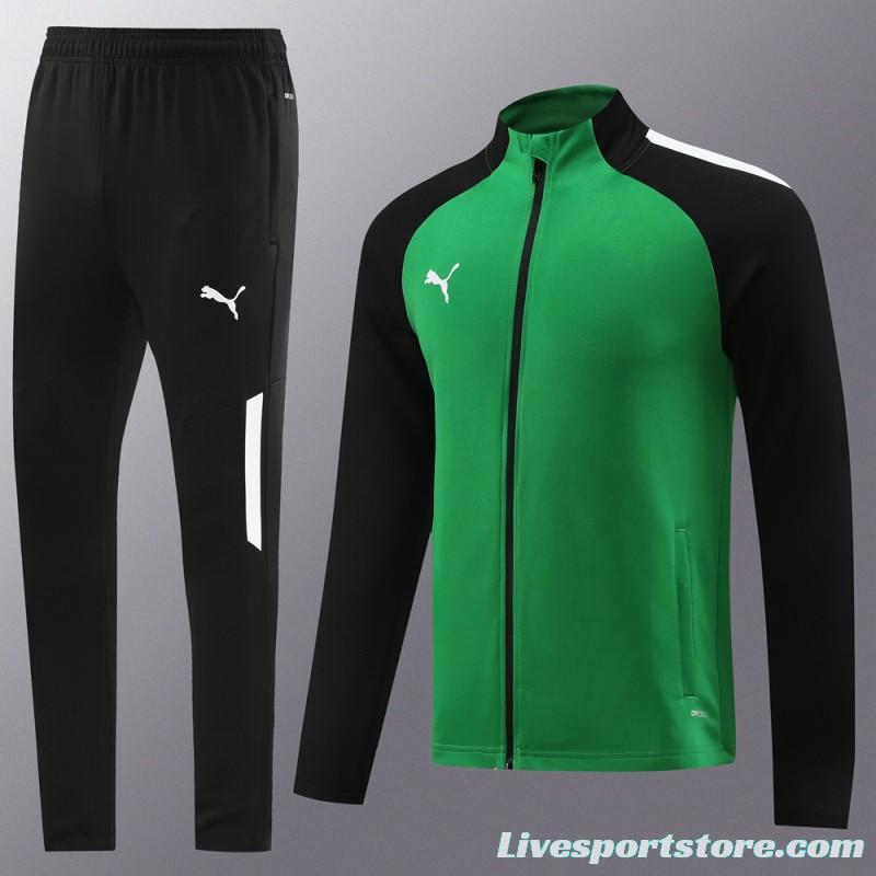 23/24 PUMA Black/Green Full Zipper Hooide Jacket+Pants