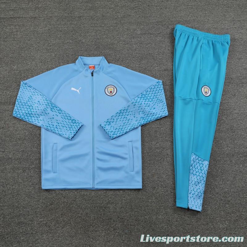 23/24 Manchester City Blue Full Zipper Jacket+Pants