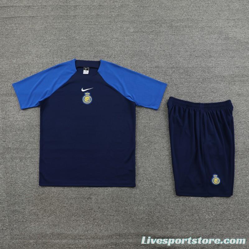 23/24 Al-Nassr Black/Blue Short Sleeve Jersey+Shorts