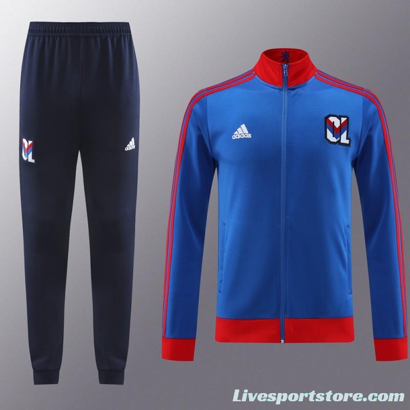 23/24 Olympique Lyonnais Blue Lyon Blue Full Zipper Jacket+Pants