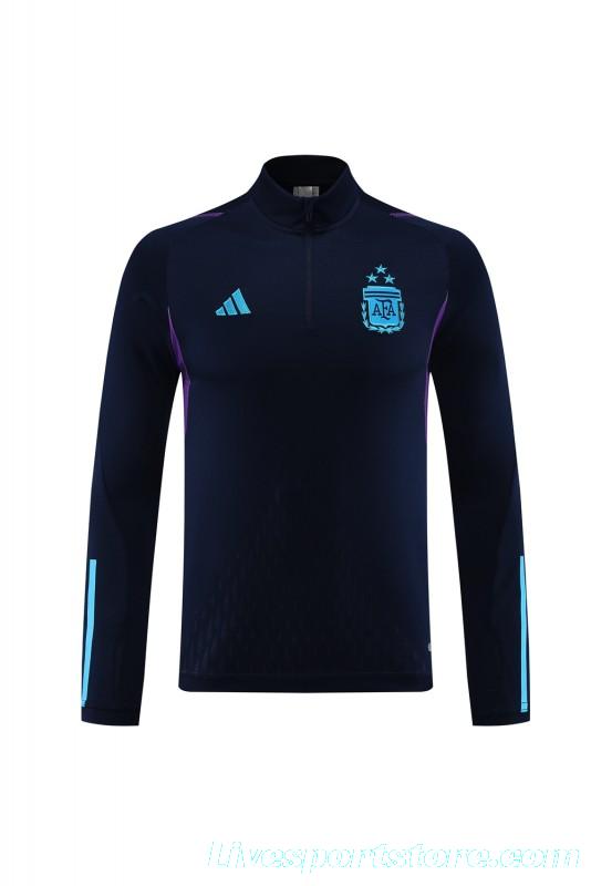 2023 Argentina Navy Half Zipper Jacket+Pants